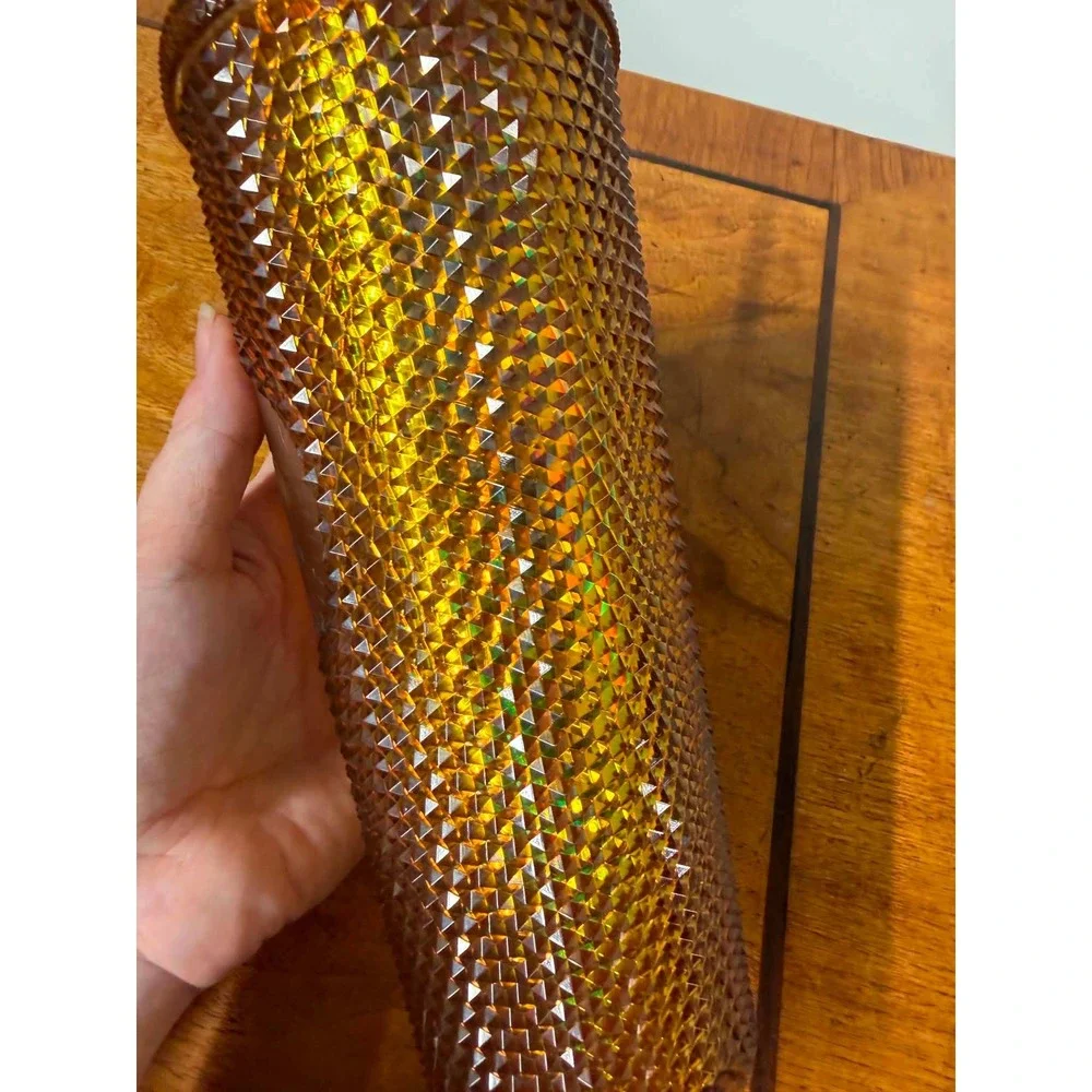 Starbucks Unisex 24oz Amber Orange Studded Venti Tumbler Cold Cup Honeycomb